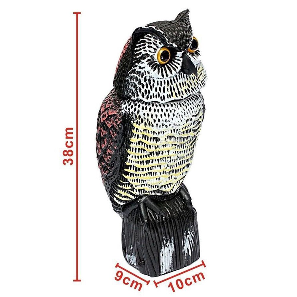 Realistic Bird Rotating Head Owl Garden Ornaments Decoy Protection Repellent Bird Pest Tools Scarecrow Garden Yard Move