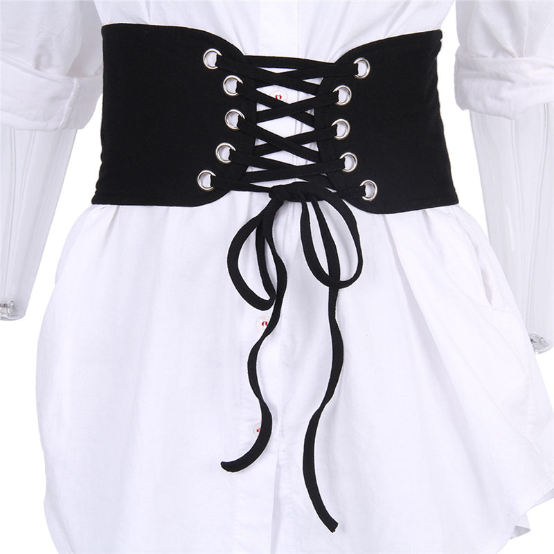 mujeres Encaje Vintage a cinturón elástico elástica ancha vendaje negro corsé para la cintura Slim único Accesorios