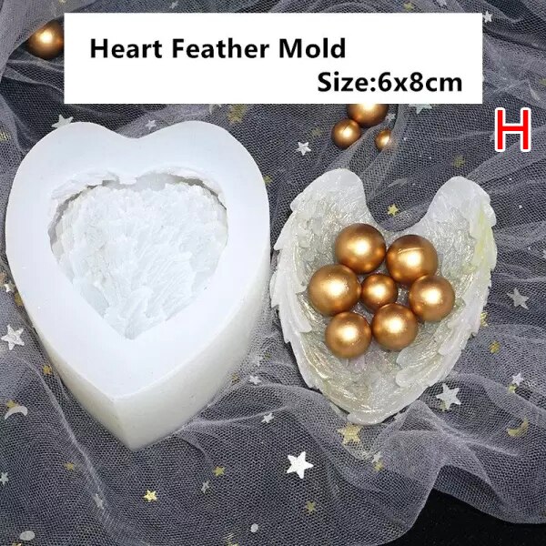 Diy Kristal Hars Mallen Set Siliconen Gieten Mallen Crystal Sieraden Mold Set Voor Beginners: heart feather mold