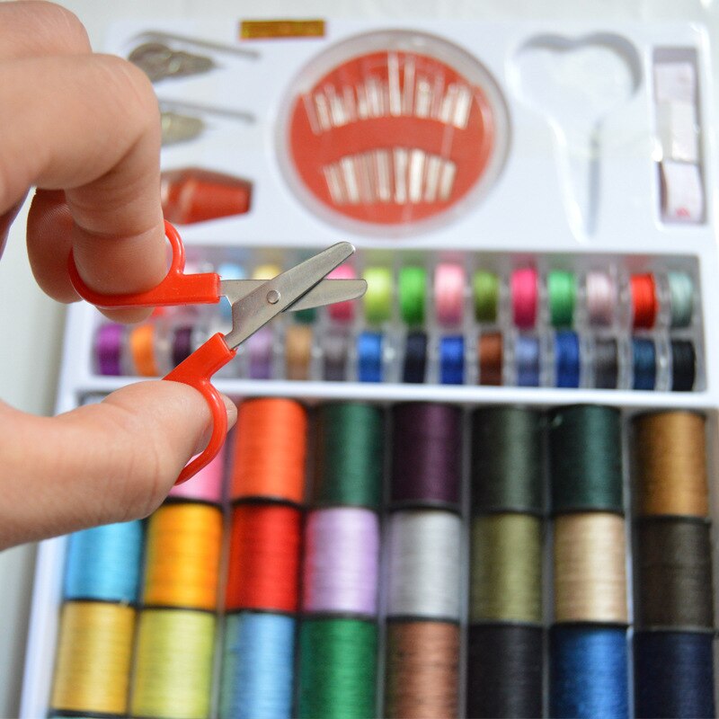 64 Rolls Color Sewing Line Thread Spool Needlework set Bobbin Needle Cotton Reel Tape DIY Handmade Knitting Kit Punch Stitching