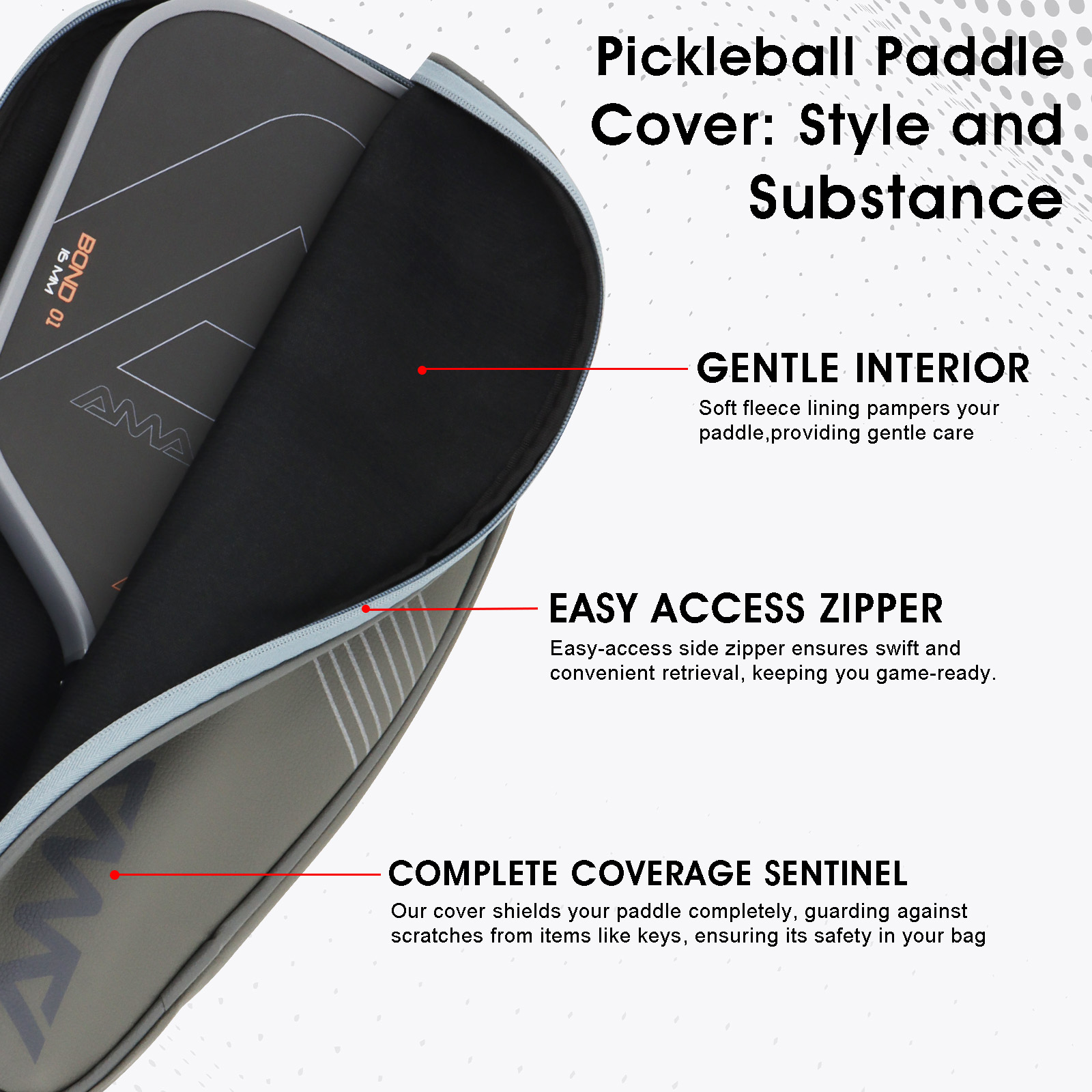 AMA SPORT Pickleball Racket Cover Provides Reliable Protection for Pickleball Paddle ,Portable Carry Bag As A Training Equipment