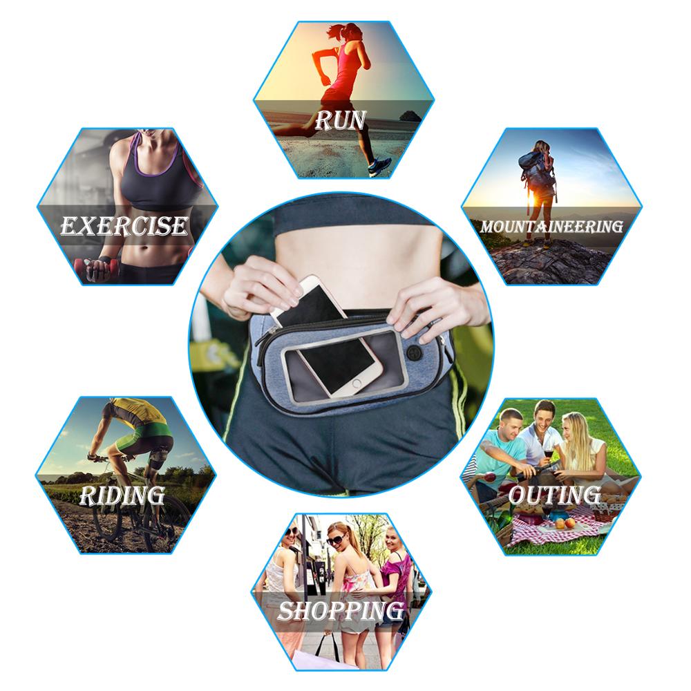 Haissky 145 marsupio da corsa marsupio sportivo marsupio per cellulare palestra fitness borse donna uomo sentiero