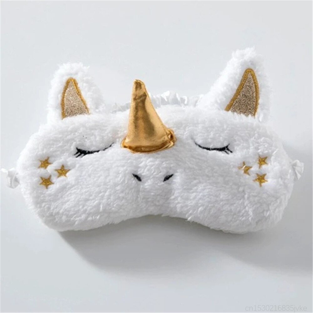 Leuke Mooie Zachte Pluche 3D Eenhoorn Slapen Oogmasker Glad Zijde Oog Schaduw Eye Relax Masker Oog Dekking Voor Reizen thuis Party Game: J