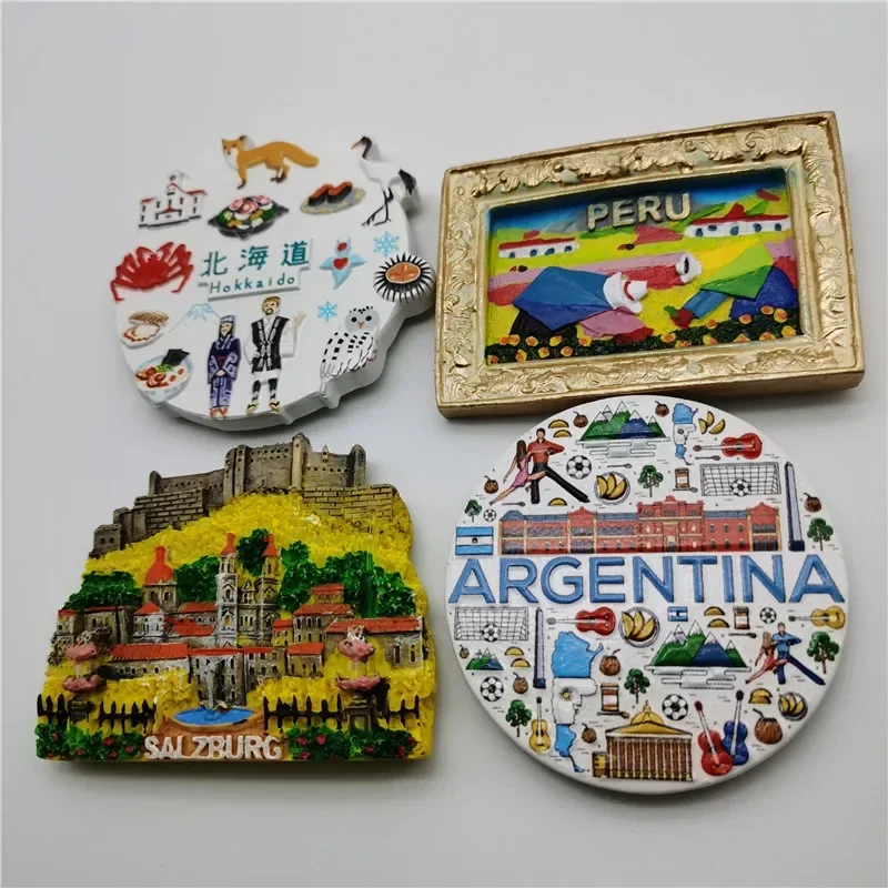 Imanes de nevera de decoración, pasta magnética para refrigerador, , Japón, Corea, Alemania, Rusia, Nueva Zelanda, Italia, Turquía, Perú, recuerdo turístico