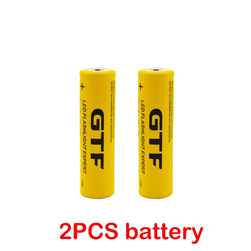 2022 18650 battery 3.7V 9900mAh rechargeable lion battery for Led flash light battery 18650 battery + USB charger: 2PCS Battery