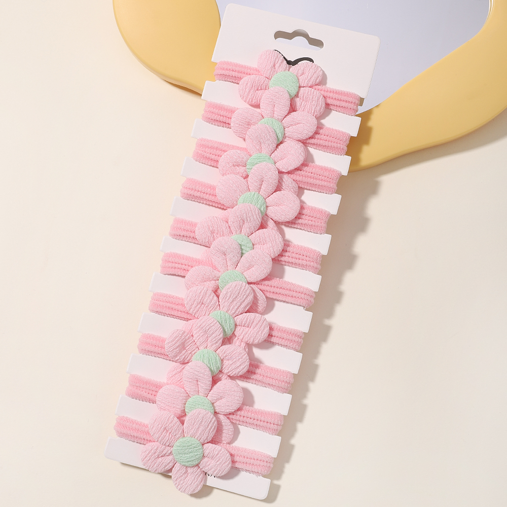 Anneau de cheveux avec nœud doux pour bébés filles, 10 pièces, bandes élastiques en caoutchouc, accessoires pour cheveux pour enfants, cravate, support queue de cheval, coiffure: WHITE