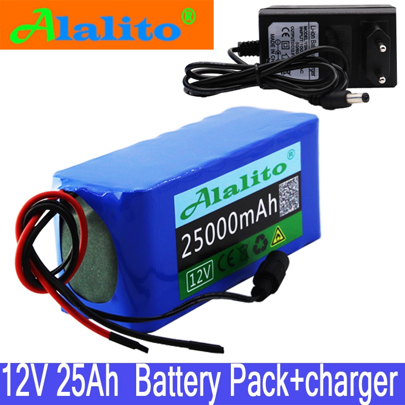 original 18650 12V Battery pack Large capacity 12v 25ah 18650 lithium battery protection board 12v 25000mAh capacity+Charger