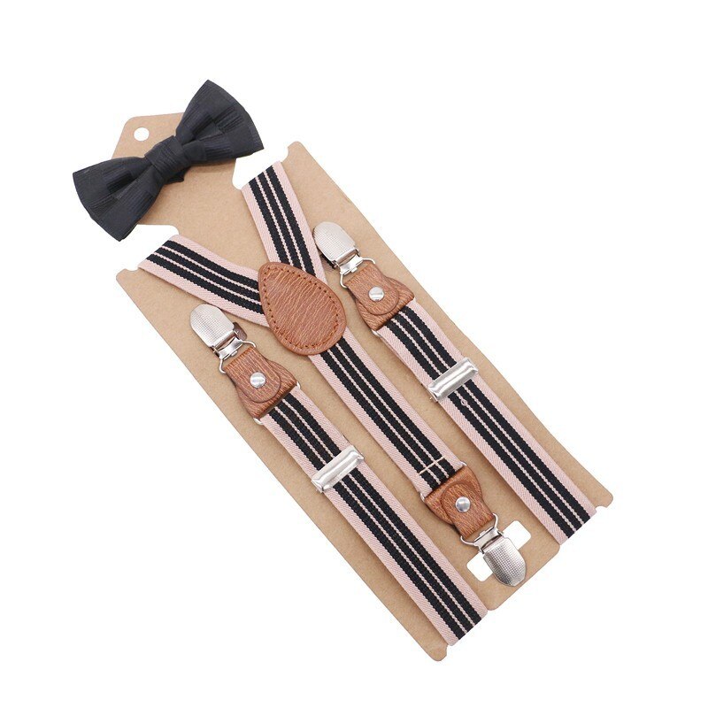 Boys Girls Kids Adjustable Elastic Y-back Braces Baby Suspenders Bow Tie Set Butterfly Necktie Wedding Ring Bear: 21