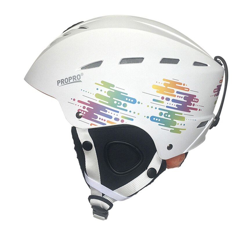 Neue Erwachsene Männer Frauen Integral- Geformten Ski Helm draussen-Sport Warme Einstellbare Sicherheits Schnee Skifahren Helm Snowboard Helm: Weiß / M(55-58CM)