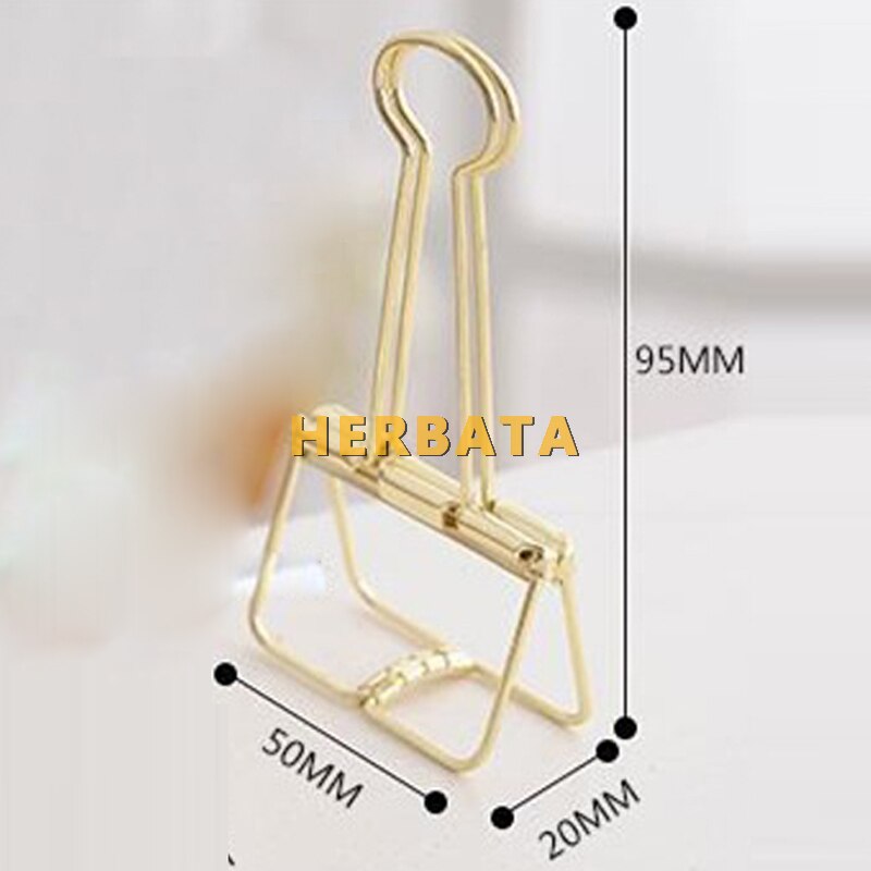 Trombone de grande taille 50mm, nouveauté, couleur unie, en métal ajouré, trombone pour Notes, fournitures de bureau, CL-2604