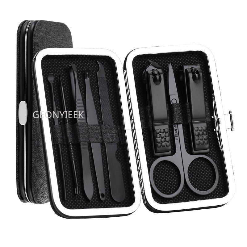 8 Piece Nail Manicure Set Suit Scissors Steel Stainless Pedicure Tool File Care Travel Hygiene Kit Nail Trimmer Cutter Tool Set