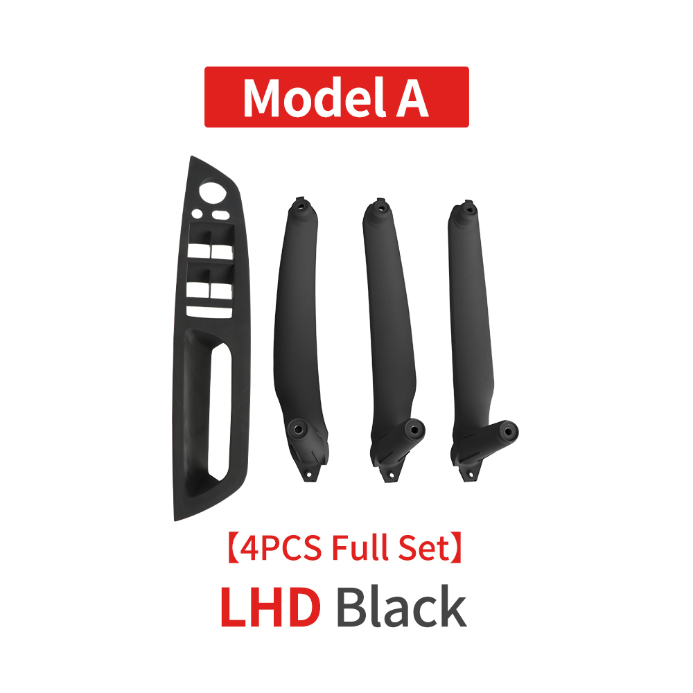 Manija de puerta Interior de coche LHD RHD 4 piezas, juego de manija de cubierta embellecedora de Panel interno, reposabrazos de repuesto para BMW E70, E71, E72, X5, X6: Negro