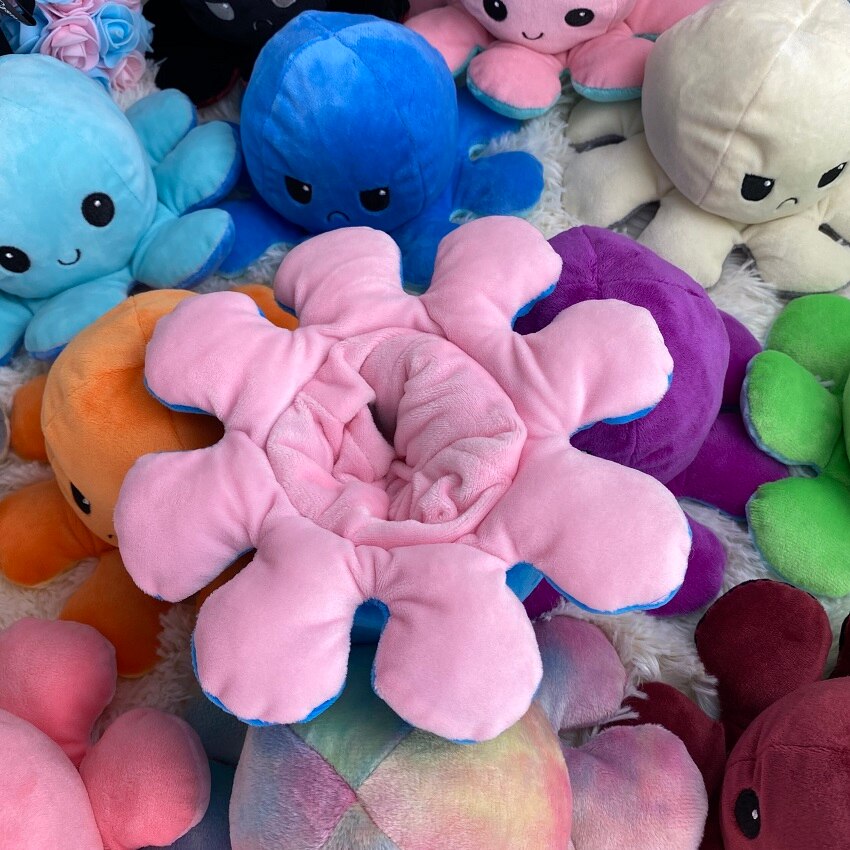 Double Sided Stuffed Flip Octopus Plush Doll Soft Simulation Plush Toy Color Doll Filled Plush Child Toy