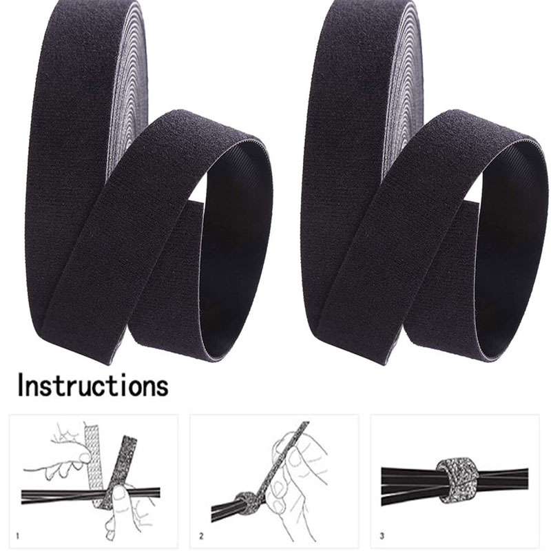5Meter/Roll Mehrweg Befestigungs Band Kabelbinder 15/20mm Haken und Schleife Doppel Seite Haken Rolle haken Strap Drähte Veranstalter Straps