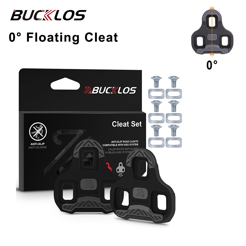 Tacos de bicicleta BUCKLOS para LOOK KEO, tacos de Pedal autoblocantes para bicicleta de carretera, tacos antideslizantes para zapatos de ciclismo, accesorios para bicicleta KEO: Rojo