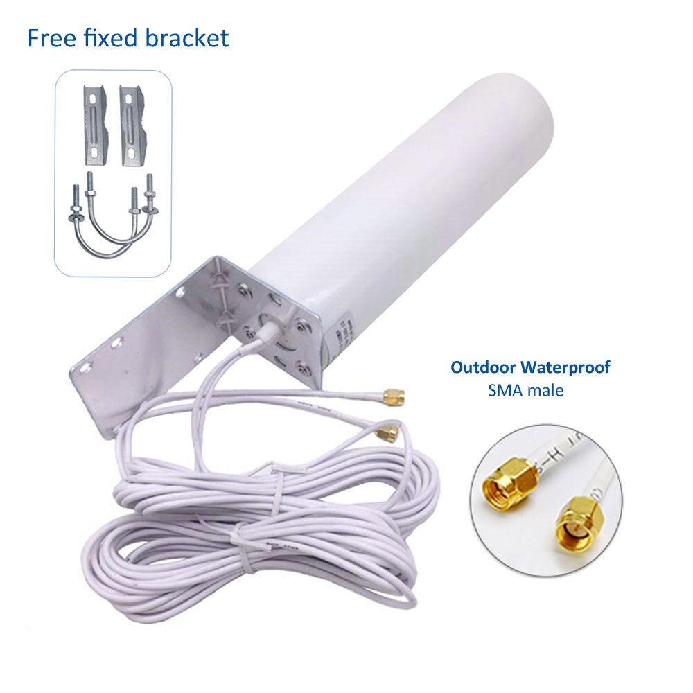 AMS 4G lte 3G haute antenne extérieure dbi avec 5m Mimo double curseur CRC9/ TS9 /SMA connecteur mâle pour modem routeur omnidirectionnel: SMA Connector
