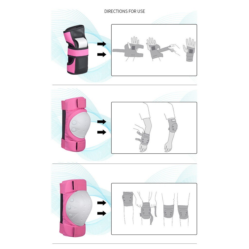 Adjustable Skating Protective Gear Set Elbow pads Bicycle Skateboard Ice Skate Roller Knee Protector For Adult Kids