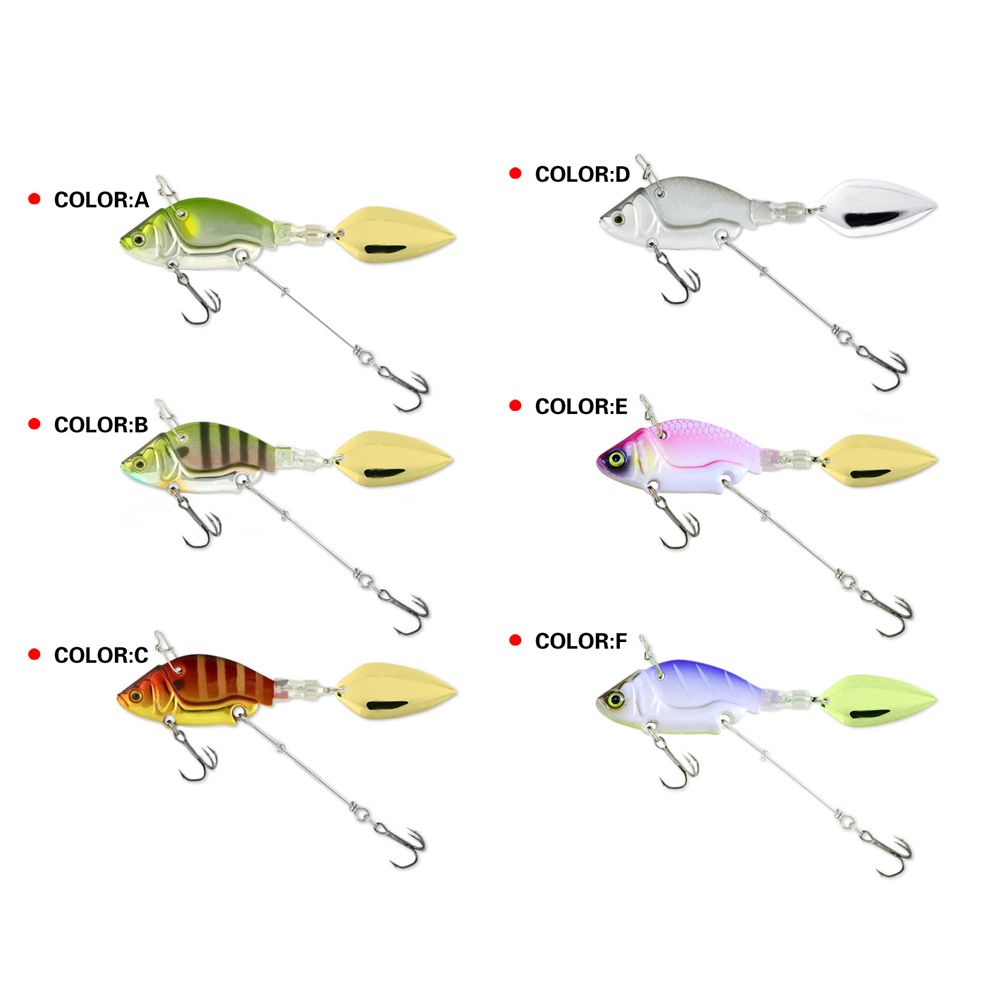 1PC 44mm/13.6g Metal Mini VIB łyżka Spin cekiny przynęta Tackle Pin twarda przynęta Crankbait wibracje Spinner tonący przynęty