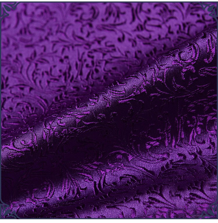 75 x 50cm lilla blomsterstil damask silke satin brokade jacquard stof kostume polstring møbler gardin tøj materiale