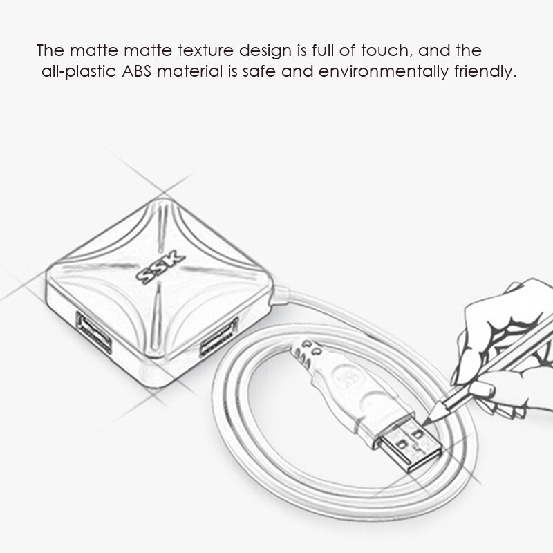 SSK SHU027 USB2.0 HUB One for Four 4-Port HUB Computer Compatible System: Windows XP/ Vista/7, Linux2.4, Mac OS 9.1 or Higher