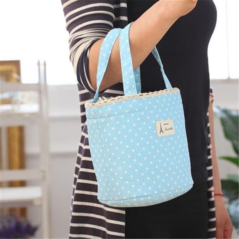 1 pc casual portátil saco de almoço pontos isolados comida térmica piquenique almoço sacos para as mulheres crianças refrigerador lancheira saco tote
