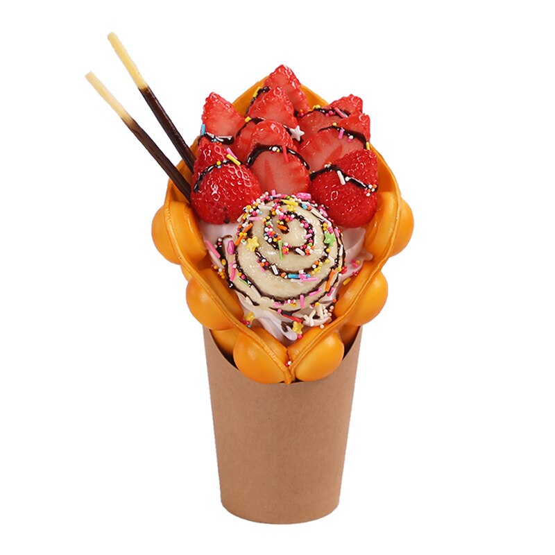 Hong kong boble æg ævle model vinduesvisning simulering dessert snack frugt eggettes puff vaffel prøve rekvisitter vaffel figurer