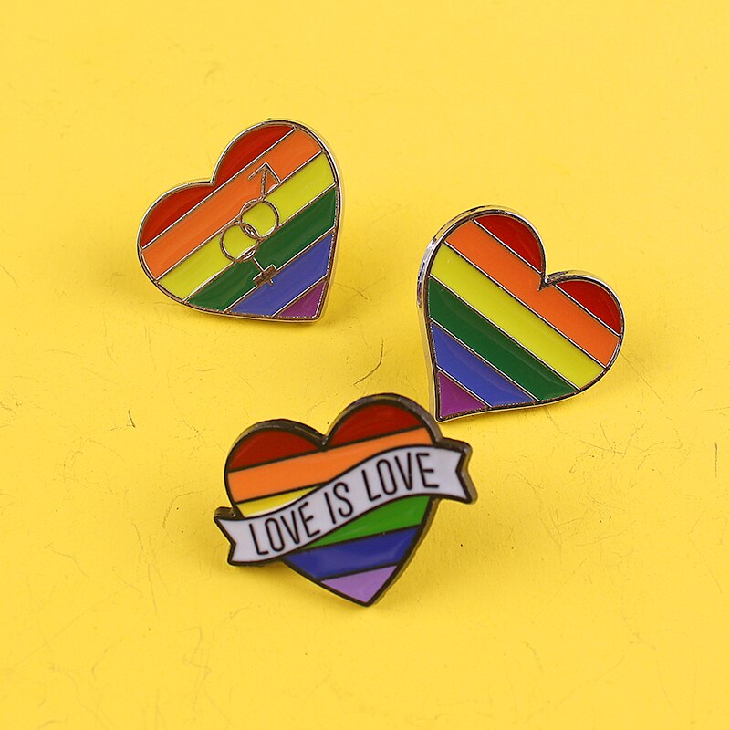 LGBT Rainbow Love Hearts Brooches Badges for Backpack Pride Pin Badges for Clothes Pins for Backpacks LGBT Accessories Badge DIY