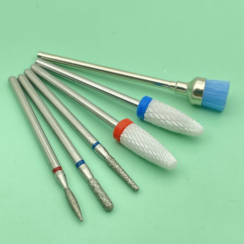 6 uds fresa para manicura diamante cerámica brocas para uñas fresas quitar juego de brocas para uñas Gel máquina herramientas eléctricas para manicura