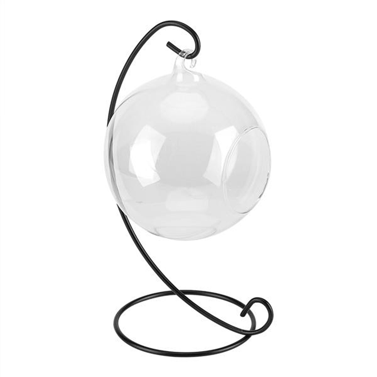 Hanging Glass Terrarium Clear Large Glass Vase With 23cm Metal Display Stand Ocean Scene For Air Plants Succulent Planters Home