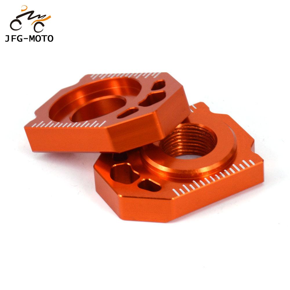 Moottoripyörä alumiini cnc takaketjun säätöakselin lohkot ktm sx sxf xc xcf exc excf xcw xcfw 125 200 250 300 350 400 450 530