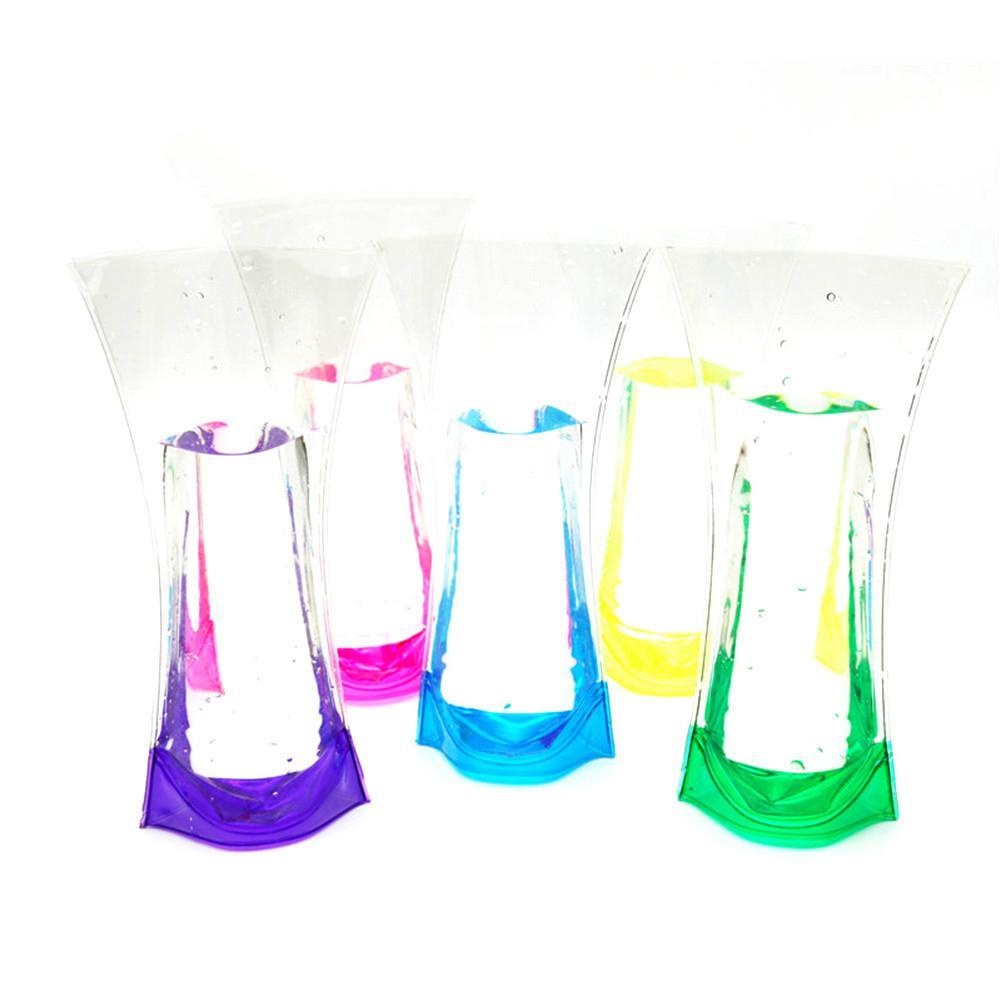 Eco Friendly Foldable PVC Durable Vase Transparent Flower Pot Home Decor Supplies random color Year home decoration