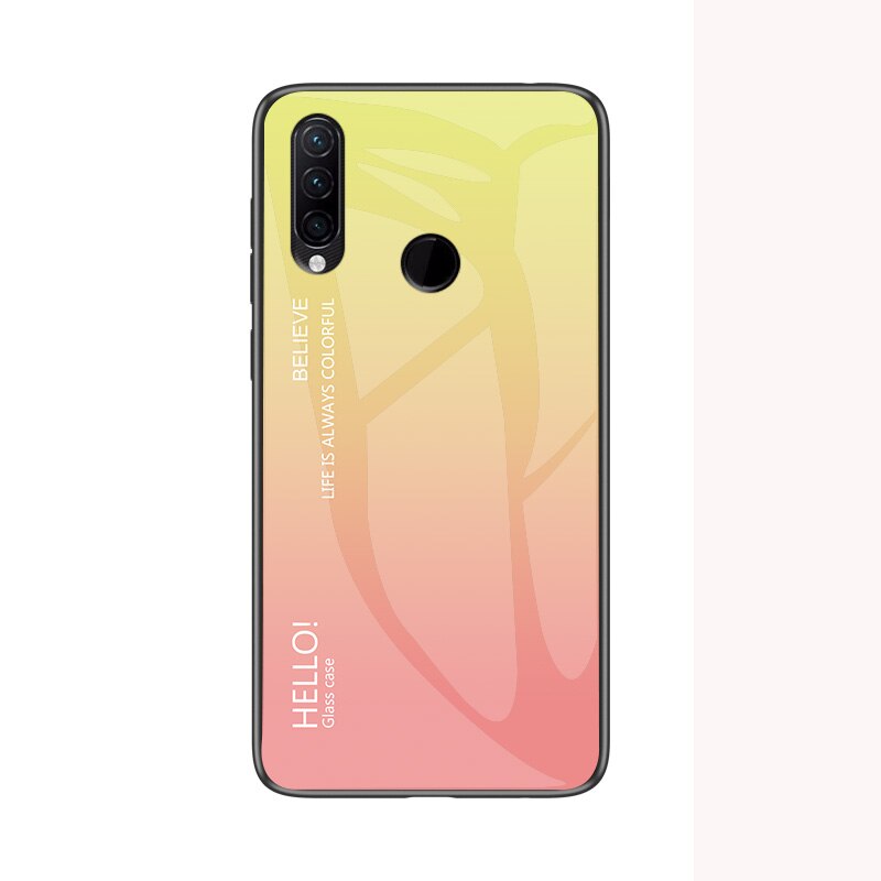 Funda de vidrio templado gradiente a prueba de arañazos para Lenovo Z5S Z6 Lite Z6 Pro silicona suave Parachoques en la carcasa para Lenovo z5 S: for Lenovo Z5S / Yellow