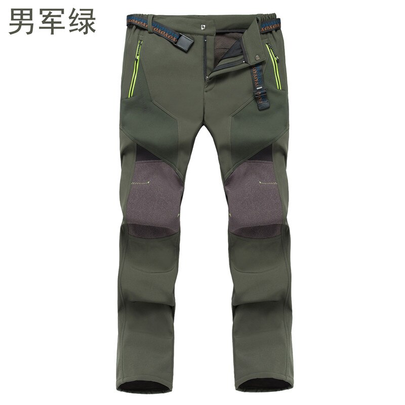 Hiver Solft Shell pantalon hommes Ski pantalon hommes Ski pantalon imperméable neige pantalon épaissir polaire randonnée pantalon Snowboard pantalon: 03 / L