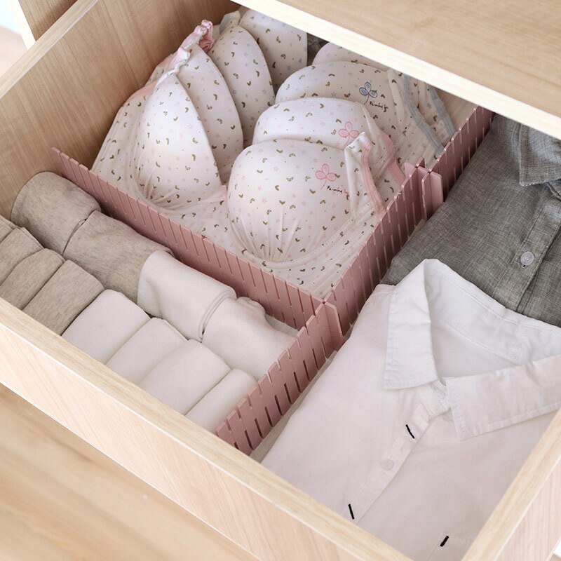 8pcs Plastic Drawer Separator Divider Partition Storage Organizer Underwear Socks makeup Clapboard Freely combine partition DIY