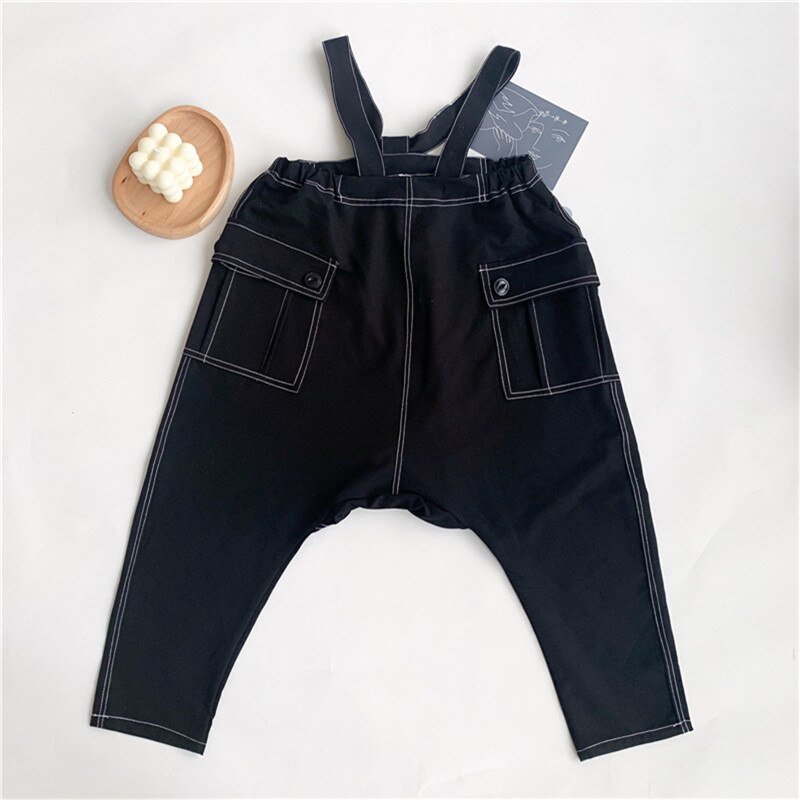 Primavera crianças meninos meninas moda pp macacão 2-7 anos crianças solto casual suspender harem calças: 2T