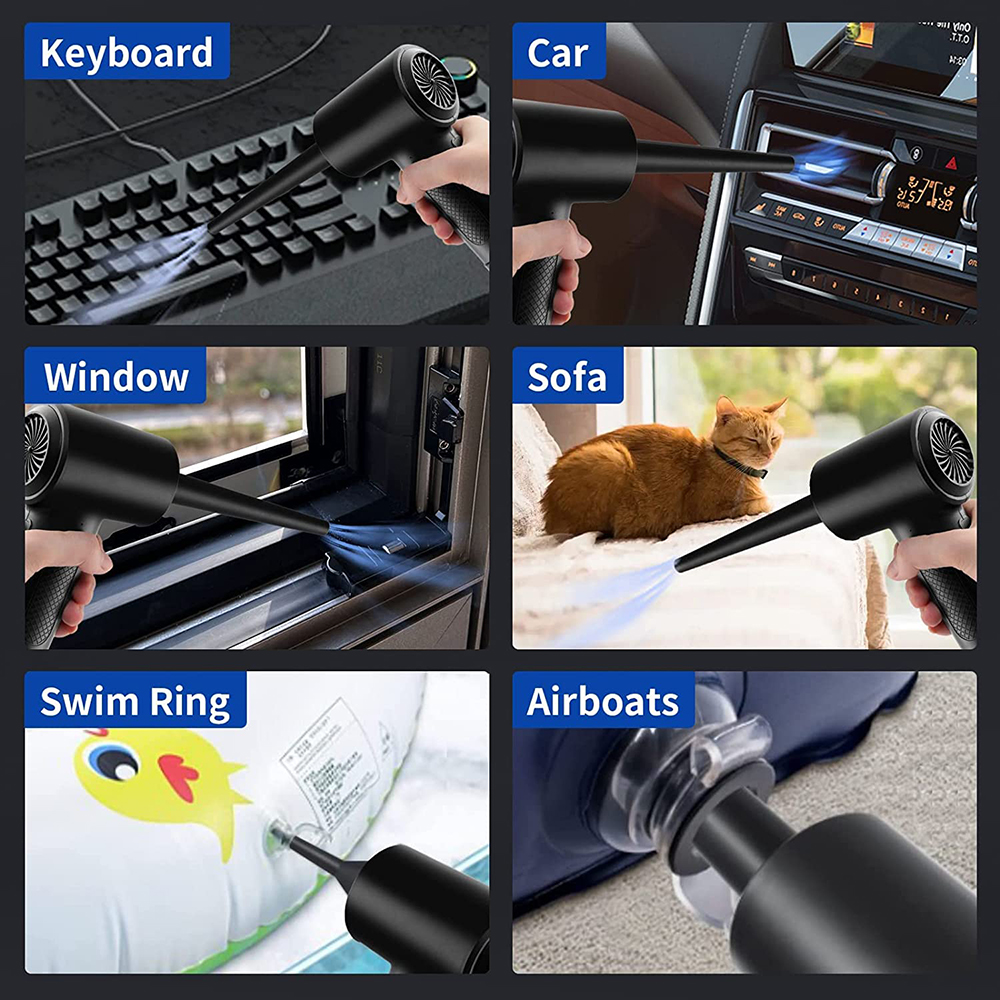 Samengeperste lucht Duster voor computer toetsenbord PC auto schoon 51000 RPM USB opladen draagbare elektrische ontstoffen draadloze lucht blazer