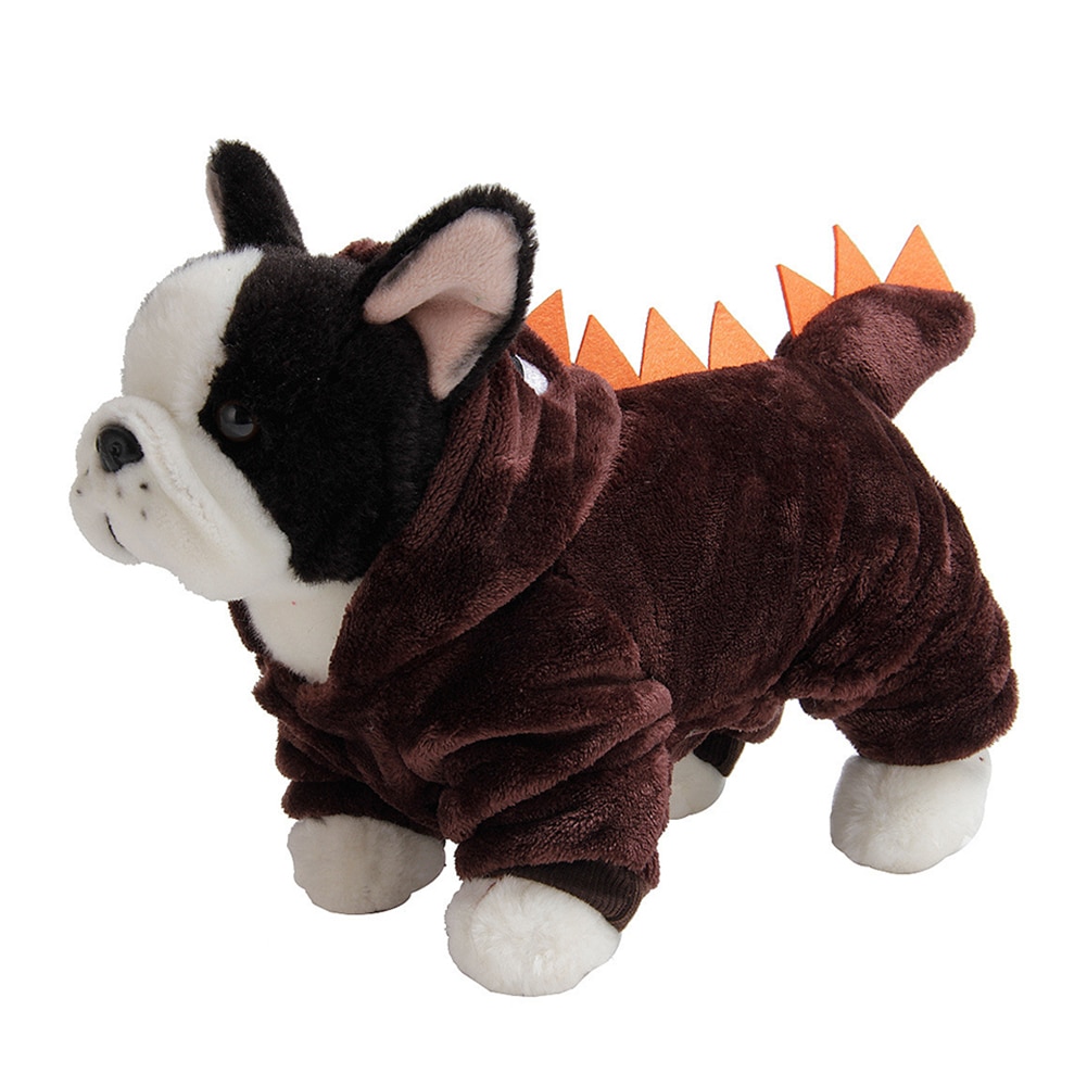 Husdjur katt kläder roliga dinosaurie kostymer vinter varm plysch katt kappa liten katt kattunge hoodie valp hund kläder
