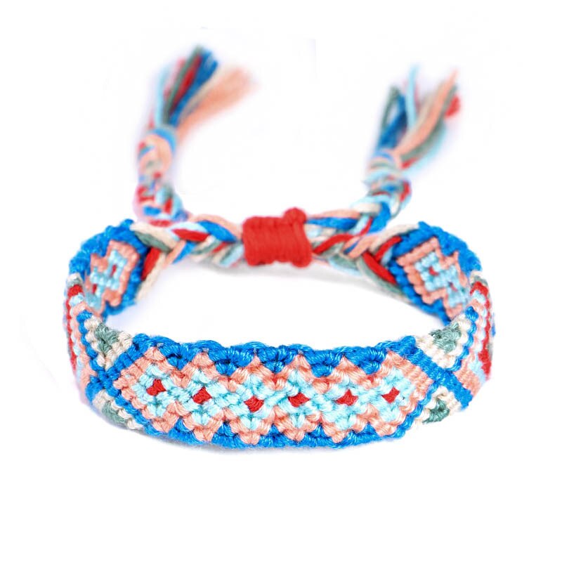 Boho Etnico Braccialetto Fatto A Mano Della Spiaggia di Estate Della Treccia String Involucro di Cotone Corda Intrecciata Braccialetti di Amicizia Per Le Donne Degli Uomini: 25