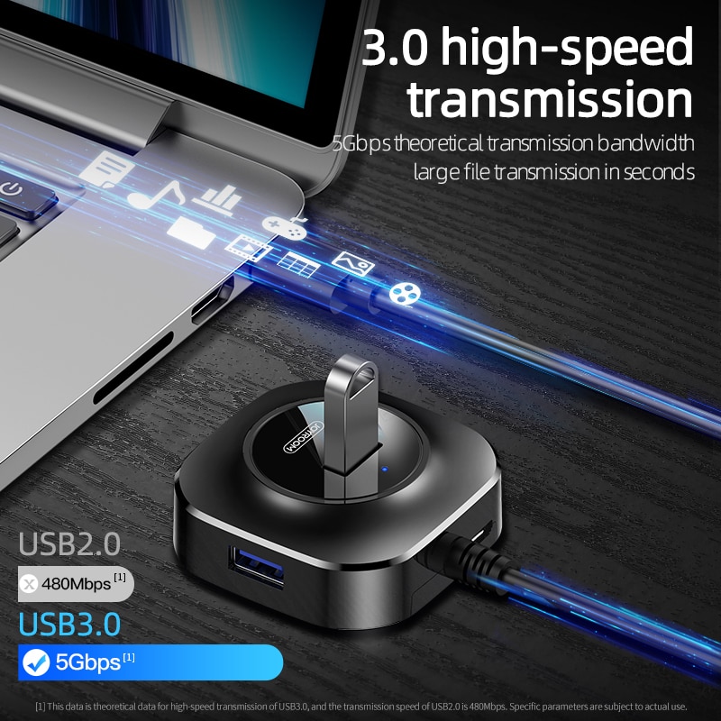 Joyroom USB Hub 3.0 Hub USB 2.0 Adapter 4 Ports Speed Multiple usb3.0 Adapter With Micro USB For Computer USB Splitter 0.25M
