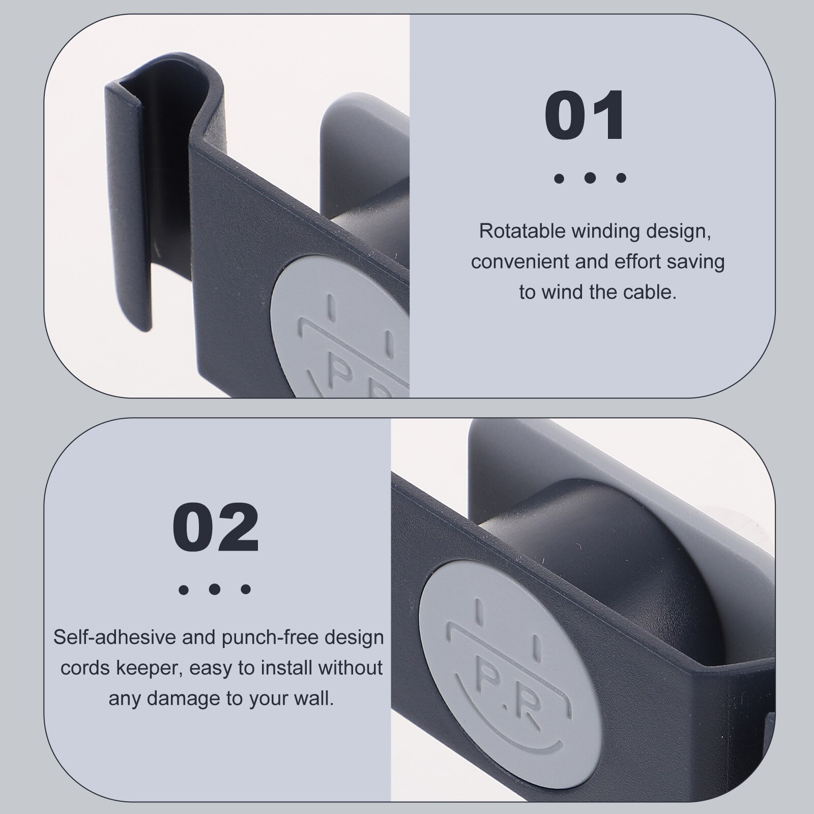 4pcs Wall Mounted Cord Keeper Wire Organizer Power Cable Management Organizer