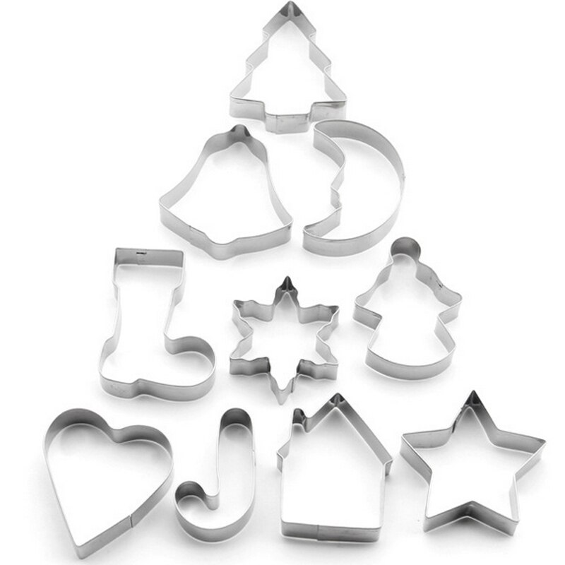 10 Pcs Bakvormen Mould Kerst Cookie Cutter Set Fondant Taart Decoratie Gereedschappen