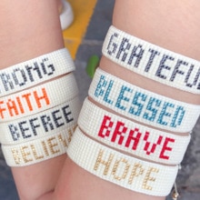 Mooie Kraal Handgemaakte Miyuki Zeggen Woord Dankbaar Gezegend Hoop Dappere Armband, Diy Hand Weven Kralen Armband