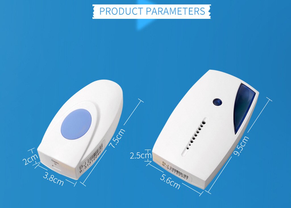 Wireless Door Bell Smart Led Indication Wireless Doorbell 36 Tunes Chime Music Door Bell Transmitter+ Receiver 70-110m Range#g30