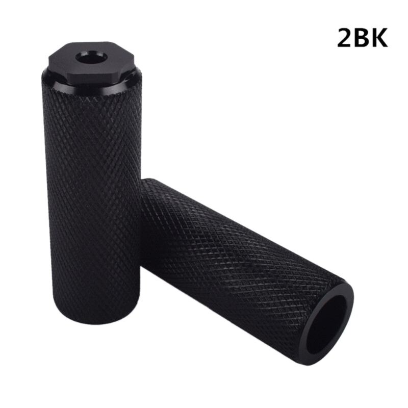 1 par mountainbike cykel axel pedal legering fot stunt pinnar cylinder svart mtb cykelpedal halkskydd fram bakaxel fot plocka: 2bk