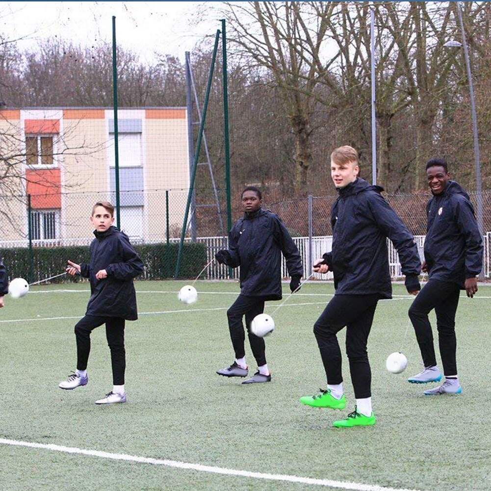 Fotboll träning boll spark fotboll boll pvc storlek 2 barn vuxen med snöre nybörjartränare träningsbälte utomhus sporttillbehör