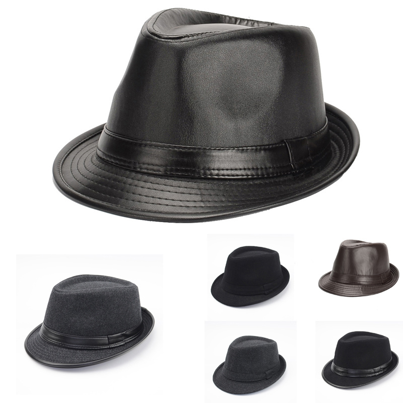 British Style Short Brim Jazz Caps Hats Wool Felt Fedoras Trilby Hat Solid Panama Formal Cap For Men Women Unisex