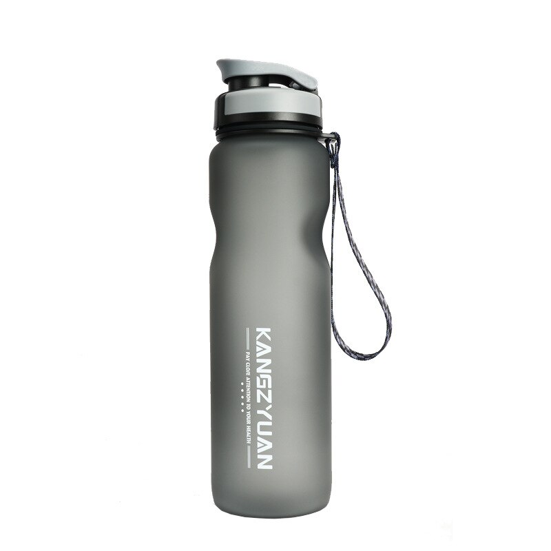 1000ml utomhusresor hydroflaska bärbara hydroflaskor läckagesäkra dryckesartiklar sportvattenflaska gratis bpa matsal sportflaskor: Grå