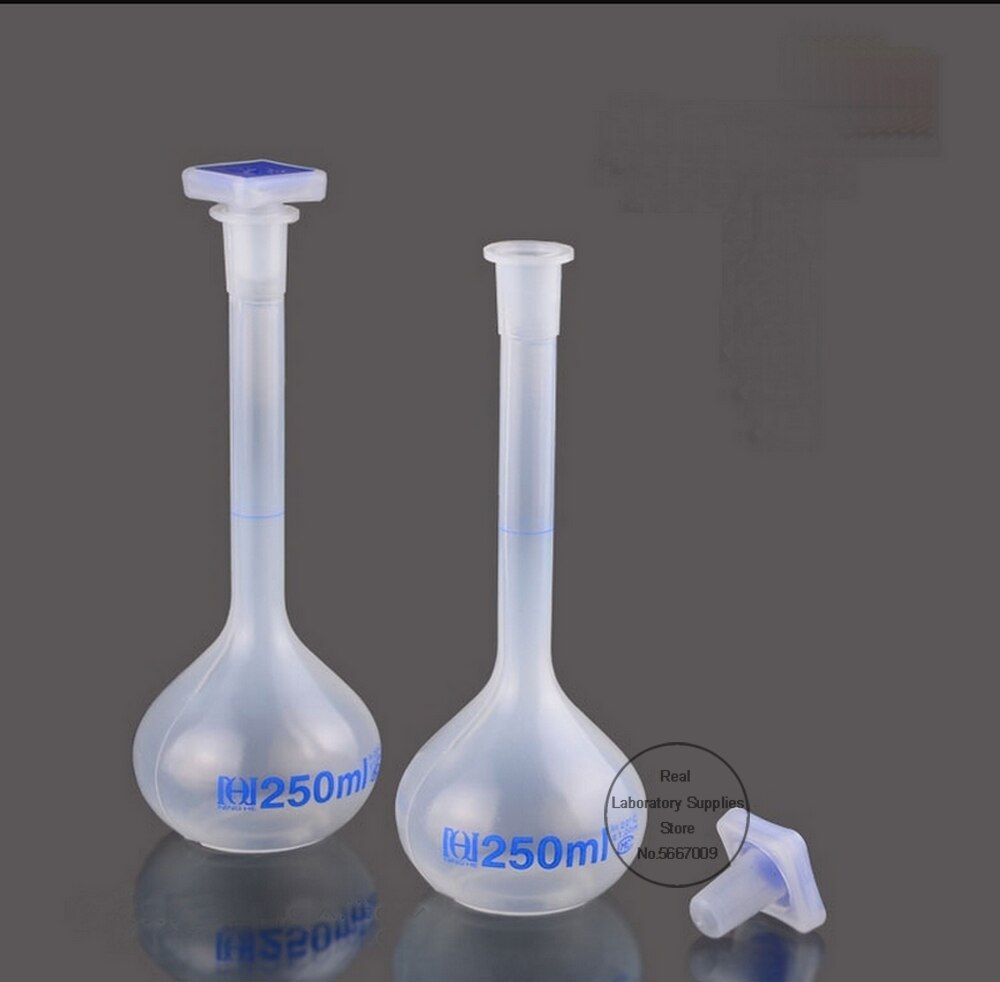 25ml to 1000ml Lab Long Neck Clear White Plastic Volumetric Liquid Measuring Flask shake bottle High temperature resistant