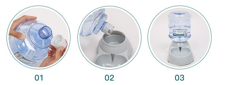 Fuente de alimentación automática para mascotas de 3,5 l para gatos y perros, tazón de plástico ecológico para comida de perros, dispensador de agua para mascotas