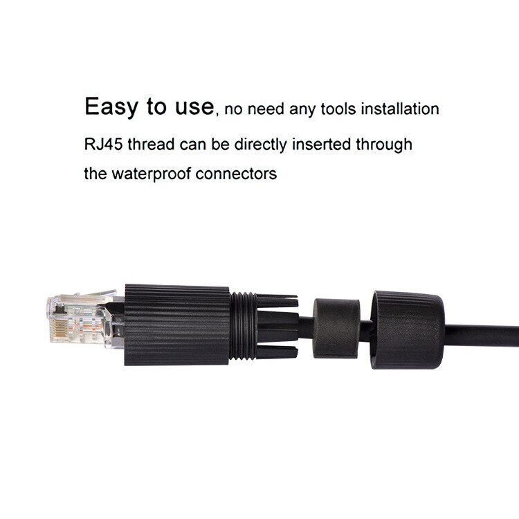 Newest Waterproof IP68 Ethernet Network LAN Cable RJ45 Female to Female Connector Adapter Plug Socket Waterproof Connector